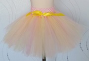 Spódniczka tutu żółta tiul roczek róż łosoś sesja urodziny