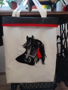 Lniana torba zakupowa z wizerunkiem konia