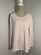 różowy sweter z perełkami pudrowy róż C&A plus size 48