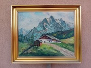 STARY  OBRAZ OLEJNY PŁÓTNO  sygnowany 