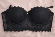 Elegancki Biustonosz Push up Stanik Koronkowy Czarny 75D NOWY