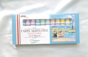 komplet farb akrylowy 12, pastelowe farby akrylowe 12 farbki akryle