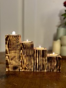 Ręcznie robione drewniane świeczniki