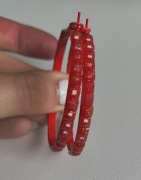 Kolczyki kółka czerwone kod1077