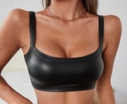 Damski top na ramiączkach rozm. S eko skóra