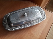 Stara maselniczka pojemnik na masło Plater posrebrzana !!