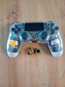 Pad PS4 dualshock, analogi TMR favor union, transparentny 