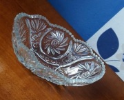 kryształowa miseczka do przystawek tzw. gondola z okresu PRL_u VINTAGE