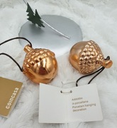 Bombki porcelanowe żołędzie miedziane małe 2 szt. 