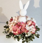 Stroik Wielkanocny królik Hortensja kwiatki