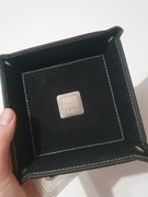 Tacka ozdobna taca zabytkowa OGILVY szklana skóra Old Warsaw pamiątka 