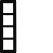 Berker ramka 4-krotna, czarne szkło, nowa, 10146076