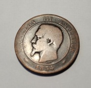 10 centimes Francja1854,brąz,w.10gr,śr.30mm,gr.1,02mm,st.zdjęcie
