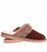 Ocieplane brązowe kapcie damskie