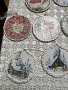 Ręcznie robione bombki metodą dekupażu 