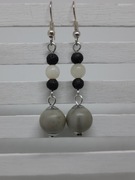 Kolczyki Odcienie szarości, Jaspis, Jadeit, Lawa, wiszące, Handmade
