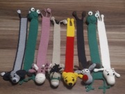 Zakładka na szydełku koń krowa pies żaba Muminek