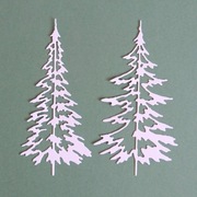 Scrapki Papierowe - Zestaw Choinki Drzewa białe 4 szt.