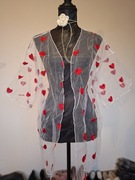 NOWA narzutka / kimono haftowane serduszka XL / 42 / oversize / uniwersalny