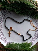 Różaniec Handmade Kambaba Jasper Zloto