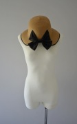 Reserved pleciony słomkowy kapelusz z kokardą bow bucket hat M