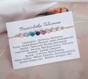 Bransoletka z kamieni naturalnych talizman topaz apatyt lapis lazuli ametys
