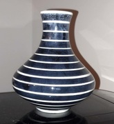 wazon Włocławek - PRL unikat - wazonik w paski - sygnowany