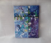 KOLOROWA ABSTRAKCJA obraz olejny ręcznie malowany 40x30cm tekstura