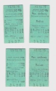 4 Bilety tekturowe W-wa Centr. - Radom 13.12.1975