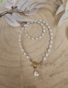 Naszyjnik Choker z Kamieni Naturalnych Perły Naturalne Hematyt Fasetowany 