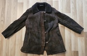 kożuch vintage PRL brązowy