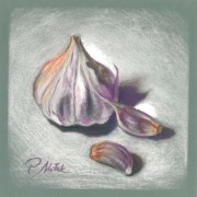 Mały rysunek "Czosnek" obraz do kuchni 15/15cm