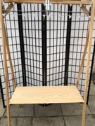 Wieszak drewniany z półką, sosna, stojak na odzież