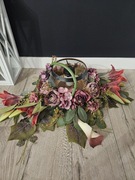 Kompozycja PREMIUM z lampionem solarnym. Elegancka wiązanka.  