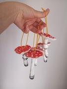 "Muchomor Czerwony" - gliniane grzybki zawieszki 5 sztuk