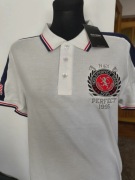 Biała koszulka polo z kołnierzykiem bawełna