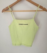 letni top na ramiączkach krótki żółty ready for success Bershka M 38