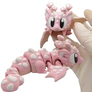 Figurka kolekcjonerska Różowy Smok Muchomor ruchoma ozdoba gadżet druk 3D 