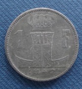 Moneta Belgia 1 frank 1942