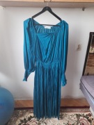 Sukienka Taranko maxi niebieska długi rękaw na gumce