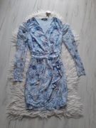 Mohito piękna niebieska sukienka w kwiaty cudna XS 34