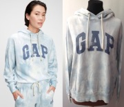 GAP bluza z kapturem i logo farbowana metodą tie-dye