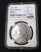 USA 1 dolar 2005 P John Marshall  NGC MS68