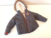 86cm 12-19mies 1-1,5roku brazowa zimowa kurtka chlopieca dla chlopca