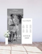 Ścianka tablica powitalna PVC stojąca z nogą ślub wesele plan stołów 