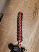 Breloczek paracord zielono biało czerwony