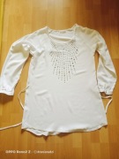 Tunika, Bluzka damska r.M, biała, Szachownica 