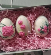 Wielkanocny  zestaw ręcznie malowanych świec sojowych jajka handmade