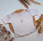 Bluzka bluzeczka jasna różowa bawełniana 80 krótki rękaw t-shirt