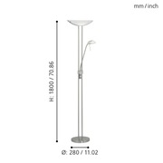 BAYA Lampa podłogowa nikiel mat
